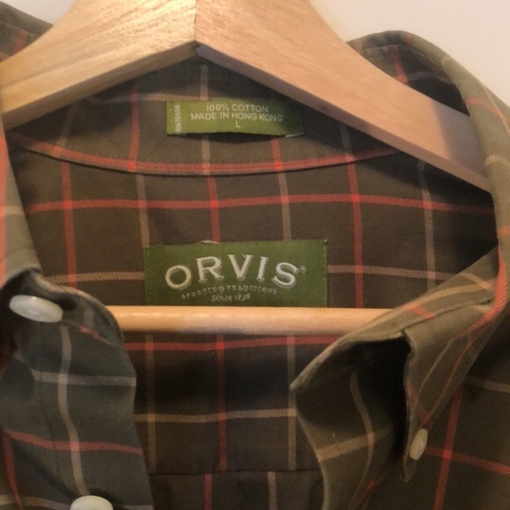 Green Plaid Orvis Button-Down - Large Like New